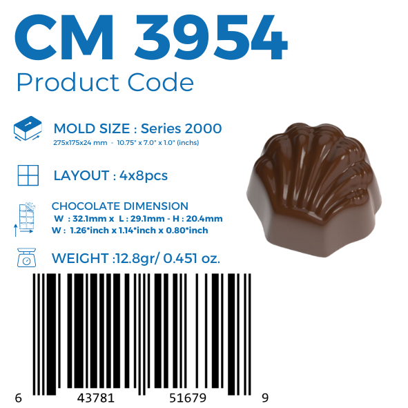 CM-3954 MUSCHEL PRALINEN SCHOKOLADENFORM