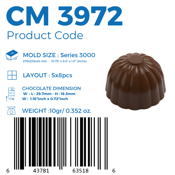 CM-3972 STREIFEN PRALINEN SCHOKOLADENFORM