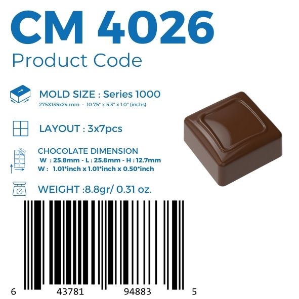 CM-4026 BOUTIQUE QUADRAT SCHOKOLADENFORM