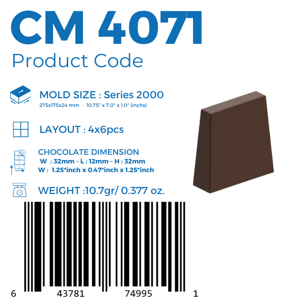 CM-4071 WAND 10,7gr PRALINEN SCHOKOLADENFORM