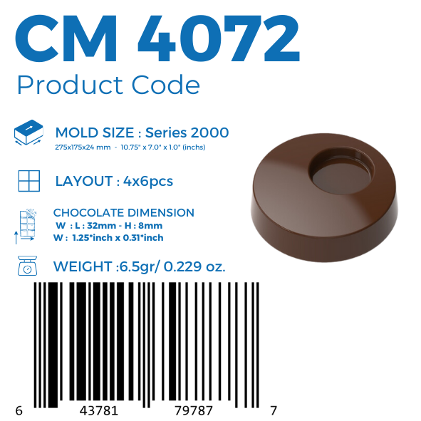 STAMPO CIOCCOLATO CM 4072 BUTTON 6,5GR