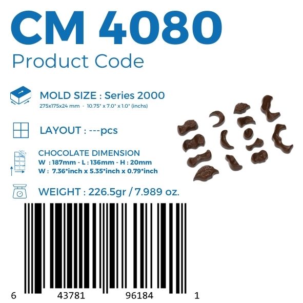 CM 4080 ROSE PRALINE CHOCOLATE MOULD