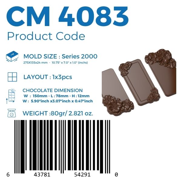 CM 4083 FLOWER SHAPE 80gr TABLET CHOCOLATE MOULD