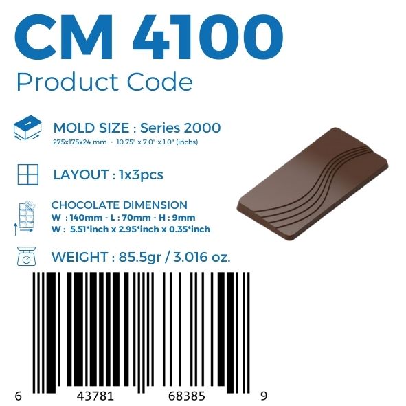 CM 4100 LUIS AMADO SIGNATURE WAVE TABLET CHOCOLATE MOULD