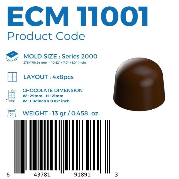 ECM 11001 DOME 13gr BONBON CHOCOLATE MOULD
