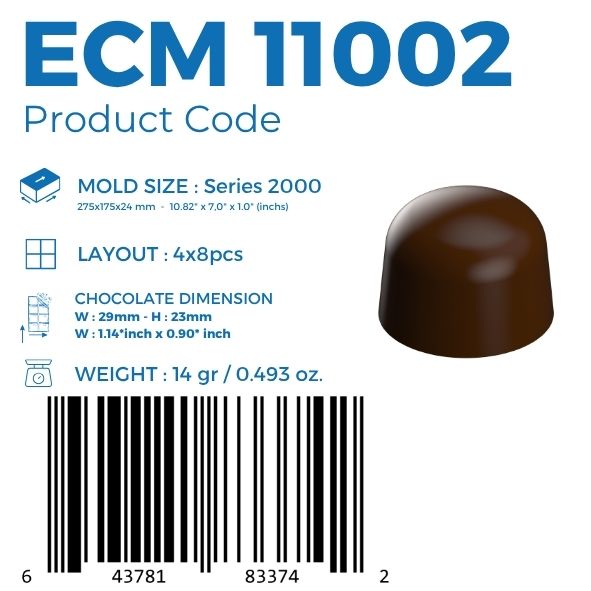 ECM 11002 DOME 14gr BONBON CHOCOLATE MOULD