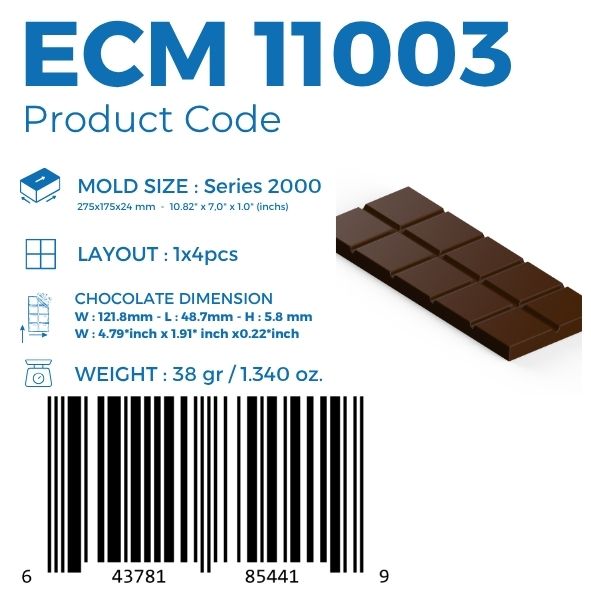 ECM 11003 10 BREAK TABLET CHOCOLATE MOULD