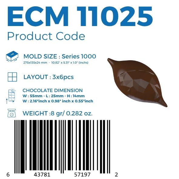 ECM 11025 PRALİN 8gr DIAMOND CHOCOLATE MOULD
