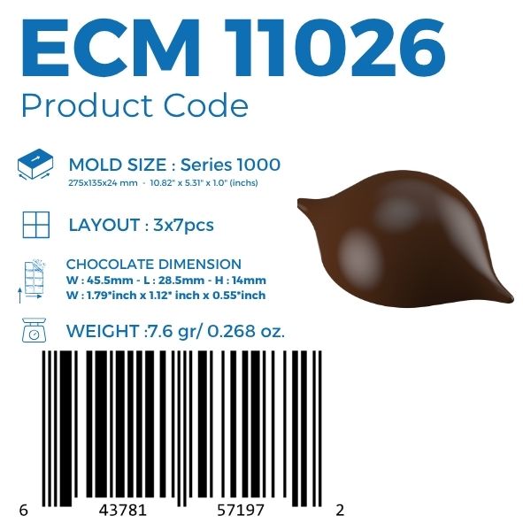 ECM 11026 PRALINE 7,6gr CHOCOLATE MOULD