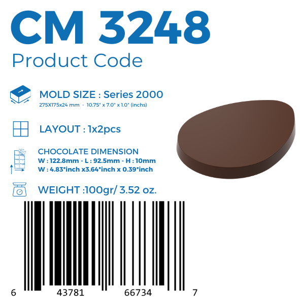 CM 3248  TABLET ÇİKOLATA KALIBI - GREYAS CHOCOLATE MOULDS