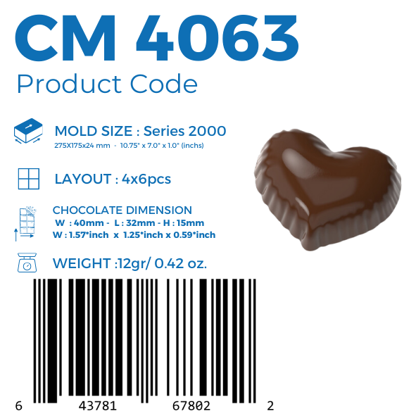 CM 4063 KALP PRALİN ÇİKOLATA KALIBI