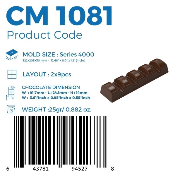 CM 1081 BAR ÇİKOLATA KALIBI - GREYAS CHOCOLATE MOULDS