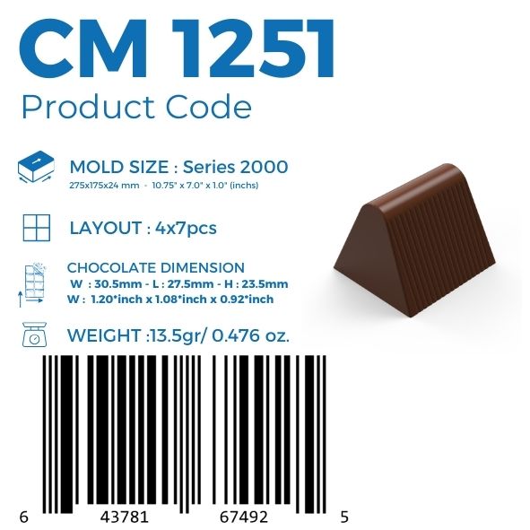 CM 1251 PRALİN ÇİKOLATA KALIBI - GREYAS CHOCOLATE MOULDS