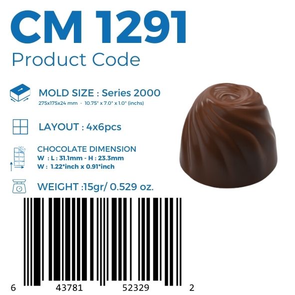 CM 1291 PRALİN ÇİKOLATA KALIBI - GREYAS CHOCOLATE MOULDS
