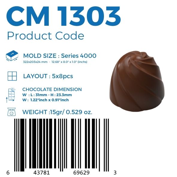 CM 1303 PRALİN ÇİKOLATA KALIBI - GREYAS CHOCOLATE MOULDS