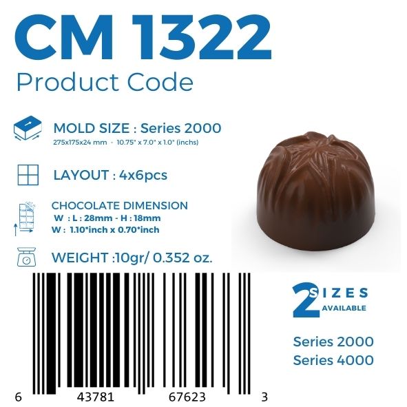 CM 1322 PRALİN ÇİKOLATA KALIBI - GREYAS CHOCOLATE MOULDS