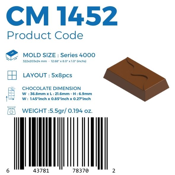 CM 1452 MELT SHAPE PRALINE CHOCOLATE MOULD