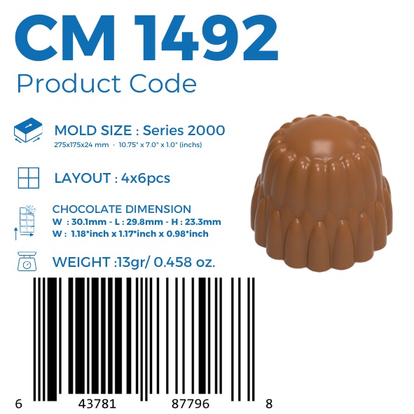 CM 1492 PRALİN ÇİKOLATA KALIBI - GREYAS CHOCOLATE MOULDS