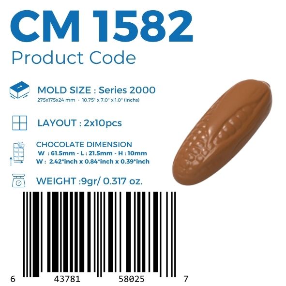 CM 1582 MOLDE DE CHOCOLATE PRALINÊ MILHO