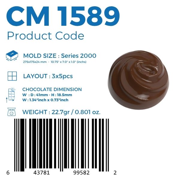 CM 1589 MOLDE DE CHOCOLATE PRALINÊ SWIRL
