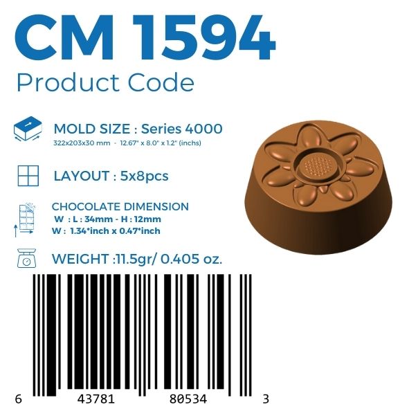 CM 1594 PRALINE CHOCOLATE MOULD