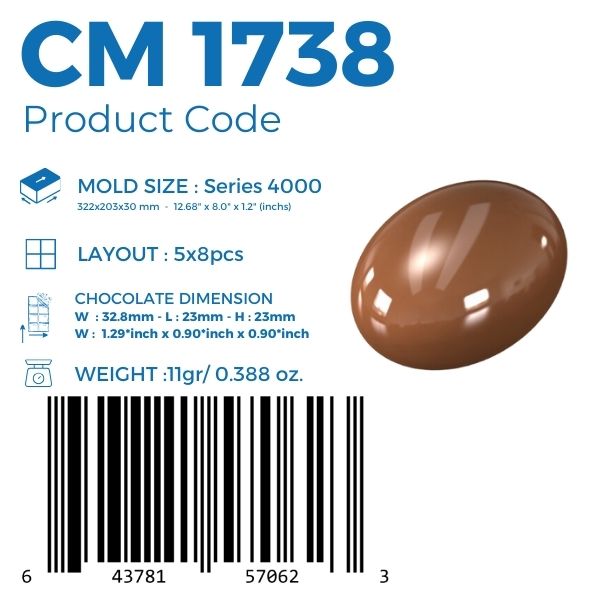 CM 1738 EGG DOUBLE MOULD ONE SHOT