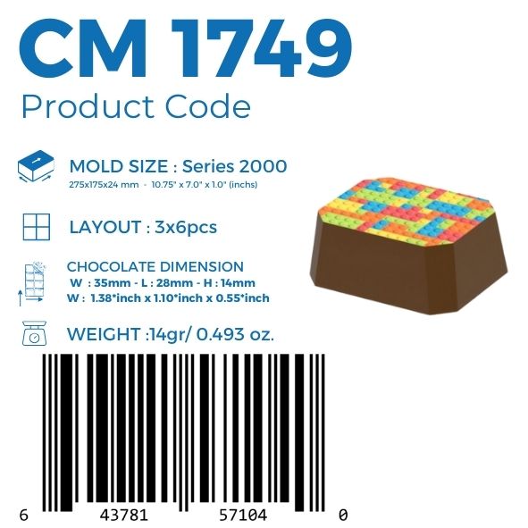 CM 1749 MOLDE PARA CHOCOLATE DE TRANSFERENCIA