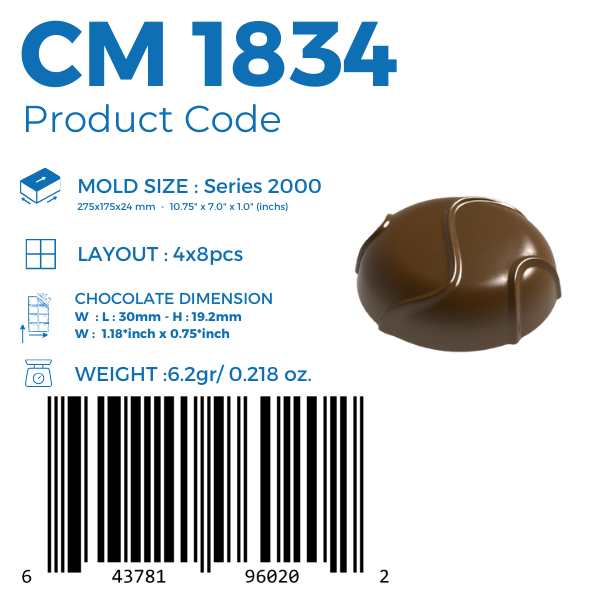 CM 1834 PRALİN ÇİKOLATA KALIBI - GREYAS CHOCOLATE MOULDS