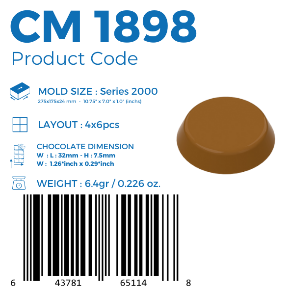 CM 1898 PRALİN ÇİKOLATA KALIBI - GREYAS CHOCOLATE MOULDS