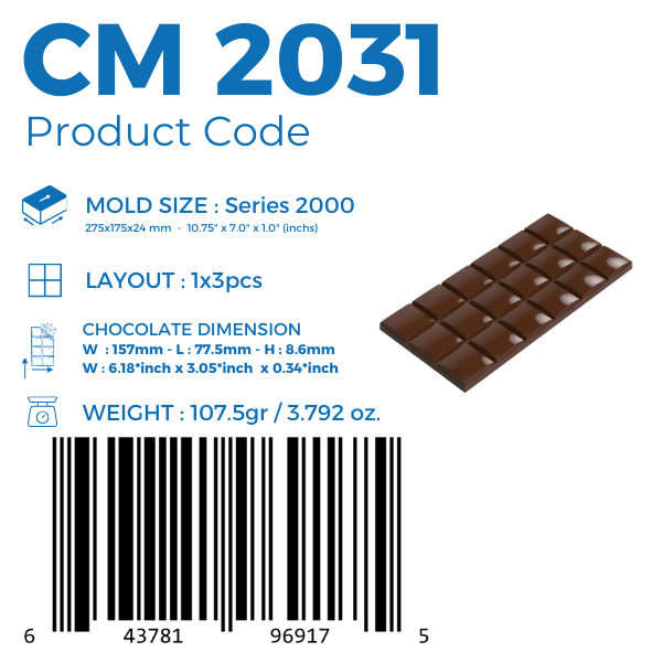 CM 2031 TABLET ÇİKOLATA KALIBI - GREYAS CHOCOLATE MOULDS