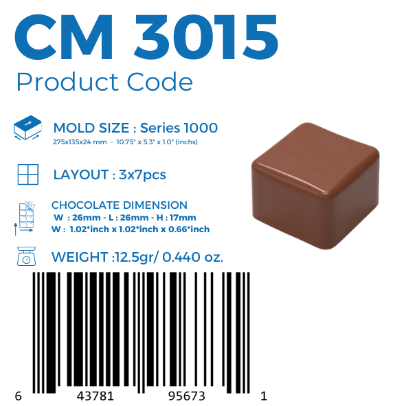 CM 3015 PRALİN ÇİKOLATA KALIBI - GREYAS CHOCOLATE MOULDS