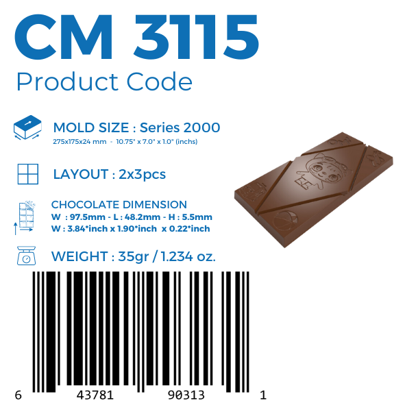 CM 3115 TABLET ÇİKOLATA KALIBI - GREYAS CHOCOLATE MOULDS