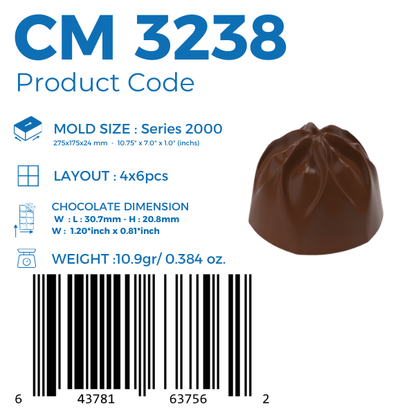 CM 3238  PRALİN ÇİKOLATA KALIBI - GREYAS CHOCOLATE MOULDS
