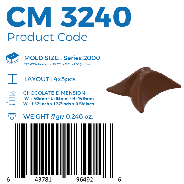 CM 3240  PRALİN ÇİKOLATA KALIBI - GREYAS CHOCOLATE MOULDS