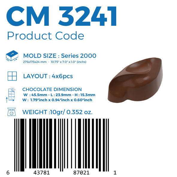 CM 3241  PRALİN ÇİKOLATA KALIBI - GREYAS CHOCOLATE MOULDS
