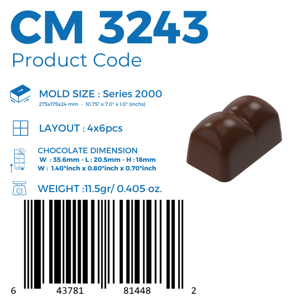CM 3243  PRALİN ÇİKOLATA KALIBI - GREYAS CHOCOLATE MOULDS