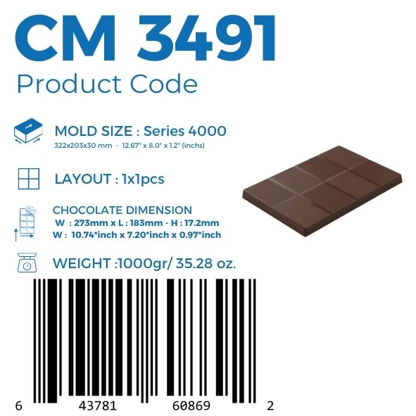CM 3491 BLOCK 1kg CHOCOLATE MOULD