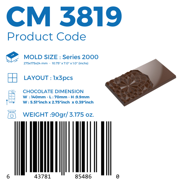 CM 3819 MOLDE PARA TABLETA DE CHOCOLATE 