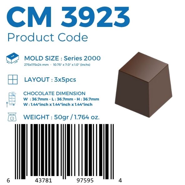 CM 3923 50gr. KARE PRALİN ÇİKOLATA KALIBI