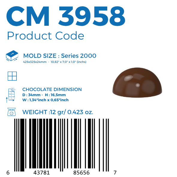 CM 3958 PRALINE CHOCOLATE MOULD