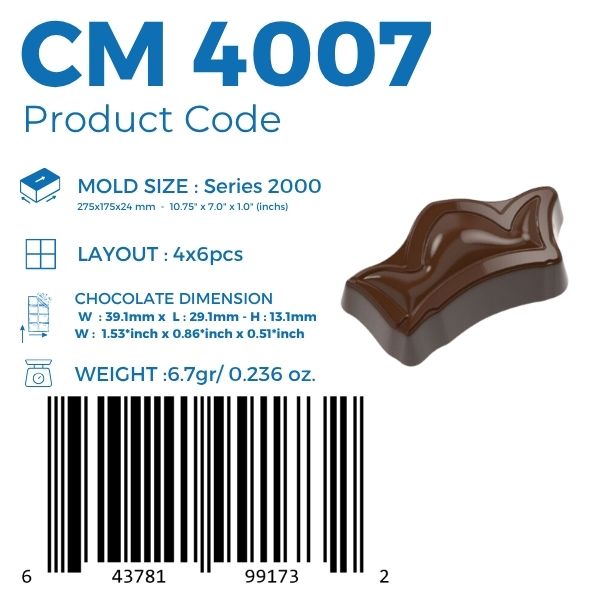 CM 4007 CROWN 6,7gr CHOCOLATE MOULD