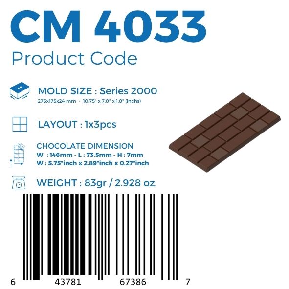 CM-4033 BRICK 83GR TAFEL SCHOKOLADENFORM