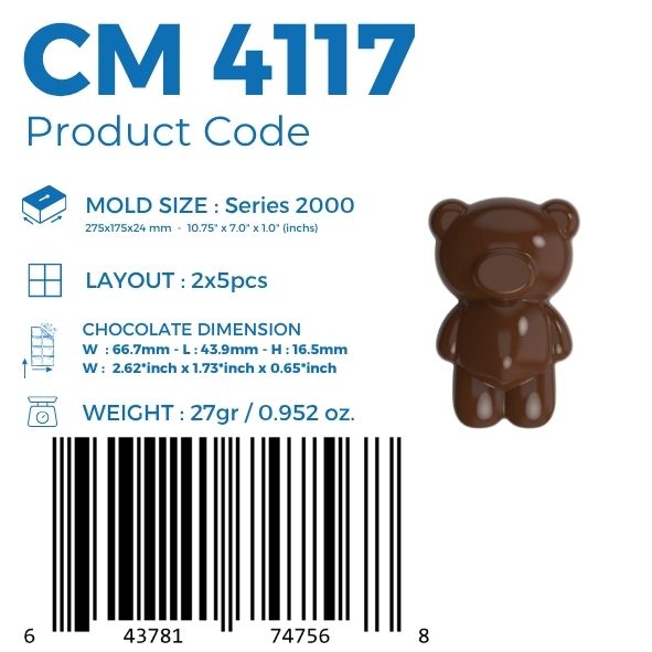 CM 4117 TEDDY BEAR PRALİN ÇİKOLATA KALIBI