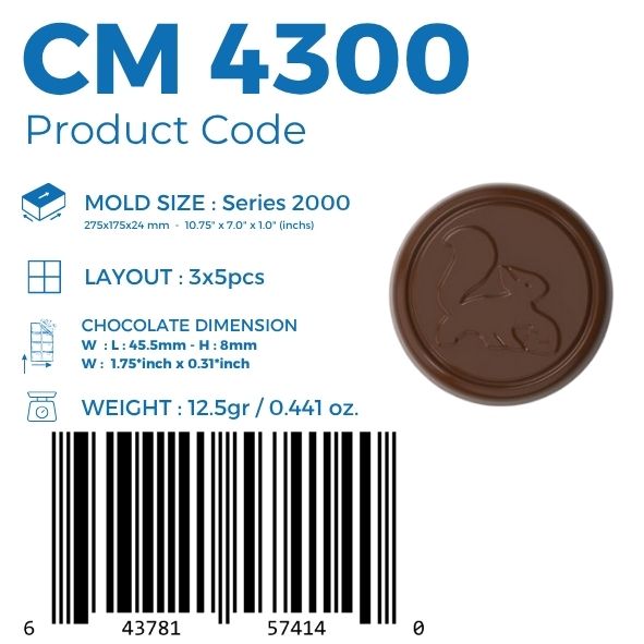 CM 4300 MOULE EN CHOCOLAT PRALINÉ ÉCUREUIL AVEC BISCUIT 