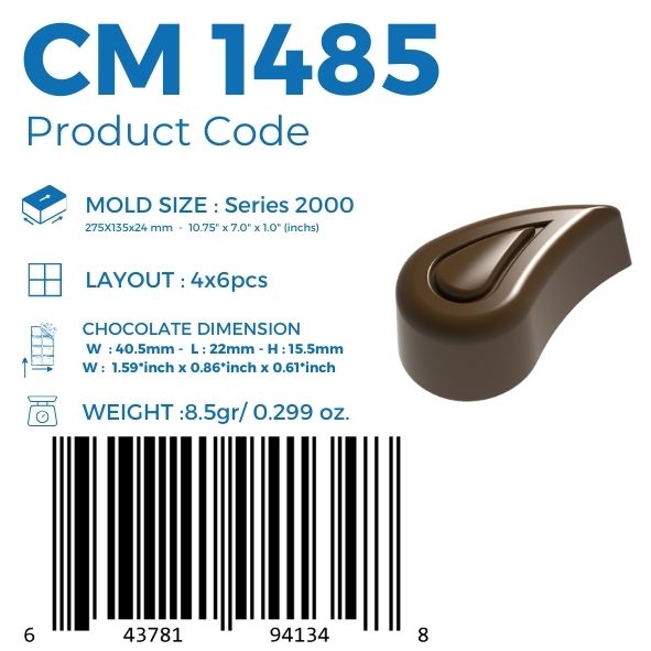 polycarbonate teardrop chocolate mold, drop shape chocolate mold, raindrop chocolate mould, teardrop praline mold, teardrop bonbon mold, geometric chocolate mold, modern chocolate mould, recessed drop chocolate mold, decorative praline mold, 3D teardrop chocolate mold, filled chocolate mold, professional polycarbonate chocolate mold, artisan chocolate mold, confectionery chocolate mold, chocolate casting mold, reusable chocolate mold, rigid chocolate mould
