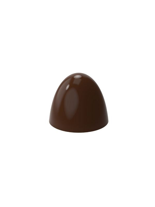 polycarbonate bullet chocolate mold, dome chocolate mold, conical praline chocolate mold, rounded cone chocolate mould, tall dome chocolate mold, 3D praline mold, smooth chocolate mold, bonbon chocolate mould, geometric chocolate mold, filled chocolate mold, professional polycarbonate chocolate mold, artisan chocolate mold, confectionery chocolate mold, chocolate casting mold, reusable chocolate mold, rigid chocolate mould, modern praline mold
