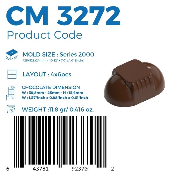 polycarbonate praline chocolate mold, dome chocolate mold, oval chocolate mould, geometric praline mold, modern chocolate mold, textured chocolate mold, square top chocolate mold, decorative bonbon mold, 3D praline chocolate mold, filled chocolate mold, professional polycarbonate chocolate mold, artisan chocolate mold, confectionery chocolate mold, chocolate casting mold, premium bonbon mold, reusable chocolate mold, rigid chocolate mould