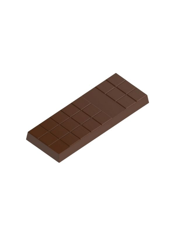 polycarbonate tablet chocolate mold, segmented chocolate bar mold, square segment chocolate mould, rectangular chocolate bar mold, center panel chocolate mold, flat center chocolate bar mold, break apart chocolate mold, geometric chocolate mould, modern chocolate tablet mold, minimalist chocolate bar mold, professional polycarbonate chocolate mold, solid chocolate bar mold, artisan chocolate mold, confectionery chocolate mold, chocolate casting mold, reusable chocolate mold, rigid chocolate mould