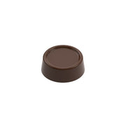 polycarbonate round praline chocolate mold, round chocolate mould, circular bonbon mold, flat top chocolate mold, round bonbon chocolate mold, classic praline mold, geometric chocolate mold, minimalist chocolate mold, professional polycarbonate chocolate mold, chocolate casting mold, filled chocolate mold, confectionery chocolate mold, artisan chocolate mold, reusable chocolate mold, rigid chocolate mould, premium bonbon mold
