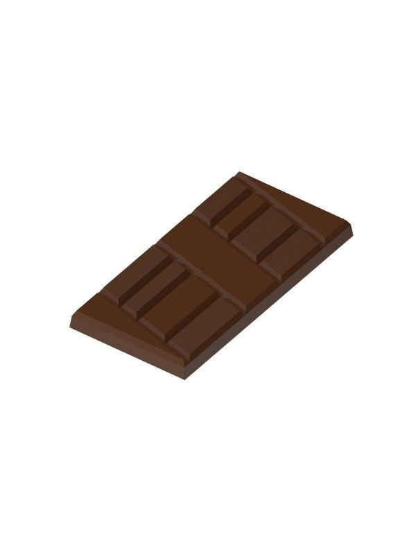 polycarbonate tablet chocolate mold, geometric chocolate bar mold, ribbed chocolate mold, raised bar chocolate mould, linear pattern chocolate mold, striped chocolate bar mold, rectangular chocolate tablet mold, segmented chocolate mold, modern chocolate mould, architectural chocolate mold, professional polycarbonate chocolate mold, artisan chocolate bar mold, chocolate casting mold, confectionery chocolate mold, reusable chocolate mold, rigid chocolate mould